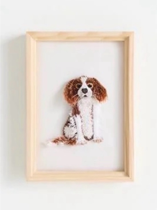 Anthropologie Other - Anthropologie Dog Beaded Wall Art King Cavalier Hand Crafted Bespoke New